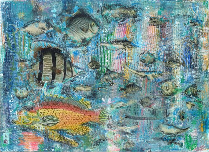 Viele bunte Fische unter Wasser