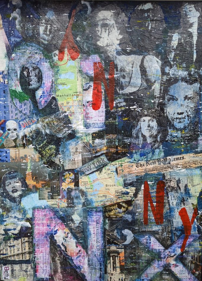 Bunte Collage auf Bilder 